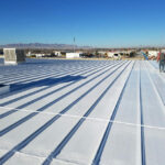 Lucas #5100 and #5000 Thermoplastic Roof Coating on metal