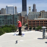 Granulated modified coated with #4015 2-Part Epoxy Primer, preparing detail work with #8000 and Tietex