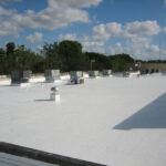 Modified bitumen with Lucas #8000 High Solids silicone Roof Coating